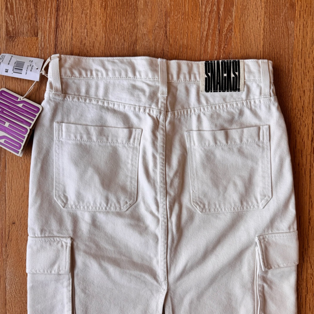 MOTHER Fun Dip Denim Cargo Maxi Skirt White Size 28 (Fits 6) NWT - Picture 5 of 16